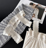 DAIIIBABYYY  -  Summer New Top Plaid Patched Lace Lace Edge Age Reducing Sleeveless Doll Shirt