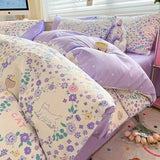 DAIIIBABYYY  -  Bedding Class A All Cotton Face Mask Dormitory Skin friendly Fresh Bed Sheet and Quilt Cover Pure Cotton Four piece Set Three