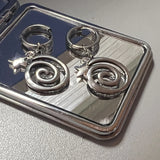 Daiiibabyyy Star Girl Y2k Spiral Vortex Pendant Earrings for Women Vintage Evil Eye Cross Heart Stainless Steel Eardrop Jewelry Accessories