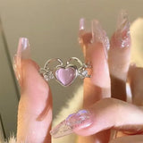 DAIIIBABYYY  -  Personalized Crystal Flower Mini Finger Watch Ring Elastic Strap Couple Rings Vintage Clock Roman Quartz Watch Ring Women Girls