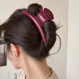 Daiiibabyyy  Fashion Acrylic Large Curved Shape Hair Claws for Women 2025 New Red Geometric Big Shark Clamp Clips Headwear Hair Accessories