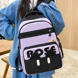 Daiiibabyyy  4Pcs/Set Large Capacity 4 in 1 Backpack Multifunction Casual Book Bag School Rucksack Breathable College Backpack Students