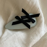 Daiiibabyyy - Ballet Bow Barrettes BB Clip Retro Easy Matching Elegant Classic Bang Clip Shredded Hairpin New Female Headwear