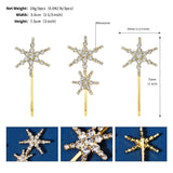 Daiiibabyyy  Sliver Star and Moon Hair Clip Exquisite Rhinestone Barrette For Women and Girls Holiday Party Hairpins Headpieces As Gifts