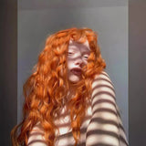 DAIIIBABYYY  -  Star Program Long Lolita Curly Hair Extension Dirty Orange Corn Curling Wool Curling Jk Fluffy Full Head Cover