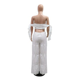 Daiiibabyyy  Elegant Jumpsuits & Rompers for Woman 2025 New Summer Off the Shoulder Wide Leg Loose Fashion Birthday Party Overalls Outfits