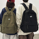Daiiibabyyy  High School Student Backpack, Simple Solid Color, Middle School Student Backpack, Large Capacity, Lightweight Backpack