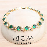 Daiiibabyyy Gold Color Bridal Green Zircon Jewelry Sets For Women 925 Silver Wedding Earrings Rings Bracelets Pendant Necklace Set