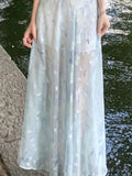 Daiiibabyyy  Korean Maxi Printing Dresses for Women Vestidos De Mujer Slim Waist Temperament Robe Femme Fashion Sexy Summer Slip Dress