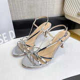 Daiiibabyyy  French Heel Sandals Women Summer Fashion Slim Strap Handmade High Heel Open Toe Dress Shoes New Arrival