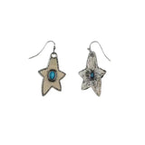 Daiiibabyyy  Bohemian Imitation Green Stone Star Pendant Earrings for Women Vintage Geometric Irregular Star Drop Earrings Jewelry Gifts
