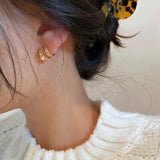 Daiiibabyyy  Silver Zircon Geometric C 18K Stud Earrings For Fashion Women Party Cute Fine Jewelry Minimalist Bijoux
