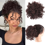 Daiiibabyyy  Messy Curly Hair Bun Ponytail Extensions Wig Synthetic Curly Wavy Hair Ponytail with Drawstring&Combs for Women Daily Party Wear