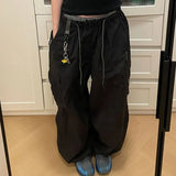 DAIIIBABYYY  -  Y2K Oversized Cargo Pants Women Streetwear Black Baggy Sweatpants Harajuku Pockets Wide Leg Joggers Summer Casual Trousers