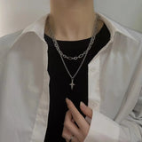 Daiiibabyyy  Punk Metal Star Flower Pendant Necklaces For Women Exaggerated Large Starfish Necklaces Bag Hanging Decoration Keychain