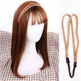 Daiiibabyyy  Pop Synthetic Head hoop Headwear 4 colors Twist Headband Wig Headband Braided Hair Band Synthetic Wig Double Braided