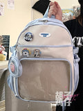 Daiiibabyyy  Japanese Cute Girl Student Schoolbags Women's Two-dimensional Small Appetite Transparent Ita Backpacks Large-capacity Backpack