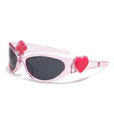 DAIIIBABYYY  -  Retro Y2K Style Oval Sunglasses for Women Fashion Heart Sports Goggles Popular Pink Cat Eye Sun Glasses Ladies Gafas De Sol