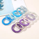 DAIIIBABYYY  -  6pcs Sweet Cute Colorful Spiral Hair Ties Resin Jelly Coil Hair Rings Elastic Women Girls Ponytail Holders Hair Accessories
