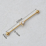 DAIIIBABYYY  -  1PC Industrial Piercing Barbells Jewelry Stainless Steel CZ Heart Ball Pearl Cartilage Helix Earring Body Piercing for Women Men