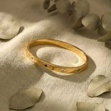 Daiiibabyyy  Classic Devil's Eye Stainless Steel Gold Plated Bracelets for Women Men Wave Twisted Stacking Bangles Wedding Party Jewelry
