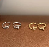 Daiiibabyyy  1 Pair Simple Ear Buckle for Women Fashion Copper Plated with Golded Design Hoop Earrings Fashion Jewelry Gifts