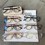 DAIIIBABYYY  -  Fashion Square Double Bridges TR90 Women Glasses Frame Clear Anti-Blu-Ray Eyewear Retro Men Optical Frame Computer Goggles