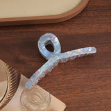 Daiiibabyyy  1PC Iridescent Ribbon - Shaped Hair Claws Set, 4 Pastel Colors, Stylish Hair Clamps for Women, Chic Updo Accessories