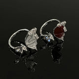DAIIIBABYYY  -  Fashion Personalized Drip Glaze Butterfly Opening Ring for Women Korean Elegant Jewellery Holiday Party Exquisite Gifts