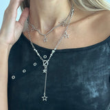 Daiiibabyyy  Simple Trendy Silver Color Hollow Five-Pointed Star Pendant Necklace Men Punk Daily Party Jewelry Neck Accessories