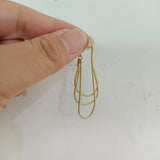 Daiiibabyyy  Minimalist Snake Bone Chain Three-layer Tassel Earrings Women Classic Temperament Jewelry For Party and Daily Wearing
