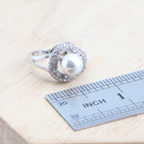 Daiiibabyyy White Pearls Silver 925 Jewelry Sets  For Women Bridal Earrings Bracelets Rings Pendant Wedding Set Necklace Zirconia Jewellery