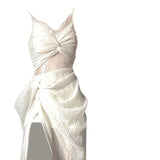 DAIIIBABYYY  -  Summer Waistless Lace Hollow Suspender Dresses Sexy Temperament Causal High Street Seaside Vacation Long Skirts Female Clothes