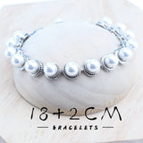 Daiiibabyyy White Pearls Silver 925 Jewelry Sets Wedding Natural Zircon Ring Earrings Pendants Necklace Set Bracelets Women Bridal Jewelry