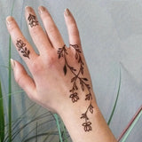 Daiiibabyyy  1 Sheet Herbal Finger Tattoo Sticker Waterproof and Long-lasting Temporary Tattoo