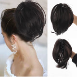Daiiibabyyy  Synthetic Messy Bun Hair Piece Scrunchies for Women Straight Chignon Ponytail Clip in Hair Extensions Tousled Updo