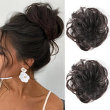 Daiiibabyyy  LUPU Messy Bun Hair Piece Wavy Curly Scrunchies Synthetic Chignon Ponytail Hair Extensions