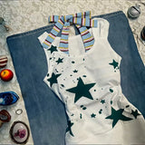 Daiiibabyyy  Summer American Y2k New Star Spicy Girl Retro Morning Japanese Miscellaneous Top Front Shoulder Short Slimming T-shirt
