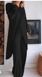 DAIIIBABYYY  -  Women's Long Sleeved Set Wide Leg Pants Set Irregular Fashion Casual Cross Size Two-piece Set