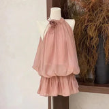 DAIIIBABYYY  -  Summer Gentle Hanging Neck Dress Women's Short Skirt Sleeveless A-line Skirt