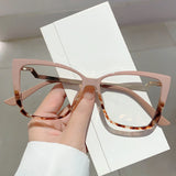 DAIIIBABYYY  -  Women Glasses 2024 New Fashion Vintage Oversized Cat Eye Blue Light Blocking Eyewear Trendy Non-prescription Eyeglasses