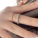 Daiiibabyyy  Tiny Delicate Micro Pave Zircon Rings For Women Trendy Chic Crystal Daily Dating Women's Stackable Ring Fashion Jewelry R133