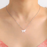 DAIIIBABYYY  -  U-shaped horse animal pendant necklace stainless steel women's horseshoe neck chain animal jewelry Valentine's Day party gift