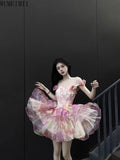 Daiiibabyyy  French sweet sexy temperament princess dress women's spring new design feeling flower suspender skirt tide