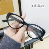 Daiiibabyyy  Retro Myopia Glasses Anti-blue Light Cat Eye Flat Mirror HD Nearsighted Eyeglasses Unisex Diopter 0 -0.5 -1.0 -1.5 -2.0 To -4.0