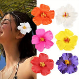 DAIIIBABYYY  -  2/4/6 pcs Hawaiian Flower Hair Clips for Women Artificial Floral Hibiscus Lily Barrettes Hairpin Accessories Vacation Beach Gift