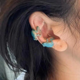 Daiiibabyyy  Personality Fashion Funny Creative Frog Ear Clip Earrings for Women Cute Animal Ear Studs Without Pierced Ear Bone Clip Party