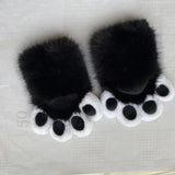 Daiiibabyyy  New Kawaii Animal Paw Gloves, Plush Cosplay Claw Mittens with Movable Nails for Anime Costume Party
