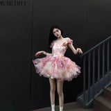 Daiiibabyyy  French sweet sexy temperament princess dress women's spring new design feeling flower suspender skirt tide