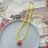 DAIIIBABYYY  -  Romantic Summer Colorful Sugar Star Pendant Glass Bead Choker Necklace Girl Aesthetic Y2K Boho Charm Holiday Jewelry Accessories
